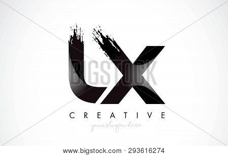 Lx Letter Design With Brush Stroke And Modern 3d Look Vector Illustration.