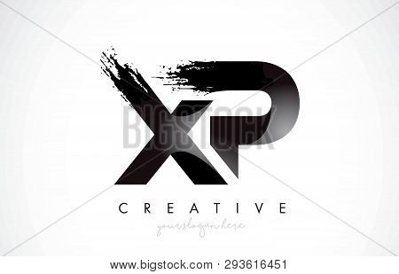 Xp Letter Design With Brush Stroke And Modern 3d Look Vector Illustration.