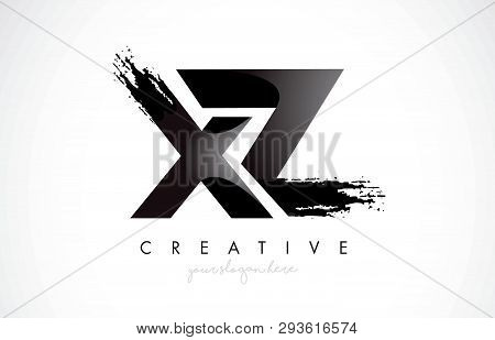 Xz Letter Design With Brush Stroke And Modern 3d Look Vector Illustration.