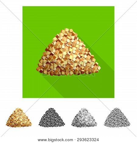 Isolated Object Of Piece  And Granulated Icon. Set Of Piece  And Jaggery Stock Vector Illustration.