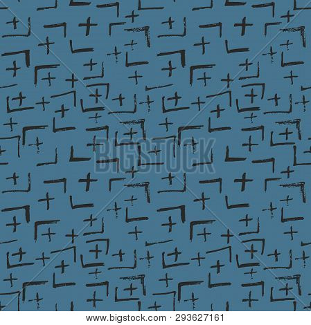 Tie Dye Japanese Geometric Organic Seamless Pattern. Scribble Cartoon Doodle Craft Texture. Geo Wabi