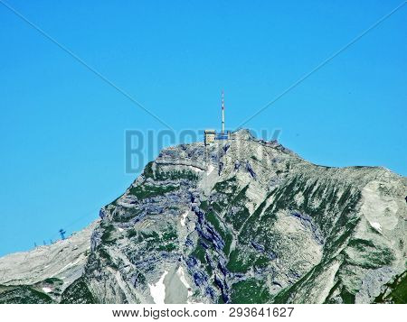 The Beautiful And Dominant Alpine Peak Of Säntis (santis Or Saentis) In Alpstein Mountain Range - Ca