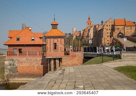 Grudziadz, Kujawsko-pomorskie / Poland - April, 5, 2019: Small Hydroelectric Power Plant In Grudziad