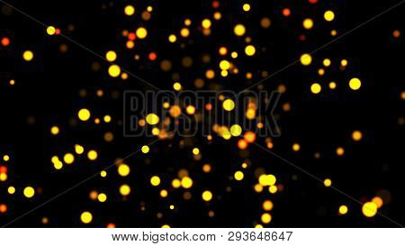 Space With Many Bright Shiny Led Lights, Computer Generated Modern Abstract Background, 3d Render