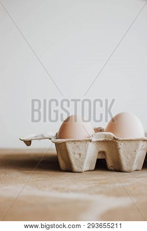 Easter Raff Egg. Minimal Easter Concept. Craft Hipster Holiday Package, Carton Box