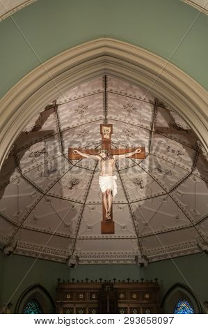 Sydney, Australia - February 12, 2019: Inside Saint Patricks Church On Grosvenor Street Opposite Of 
