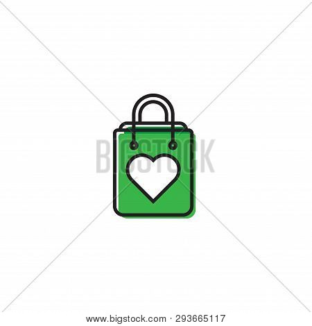 Shopping Bag Icon Vector Design Isolated White Background