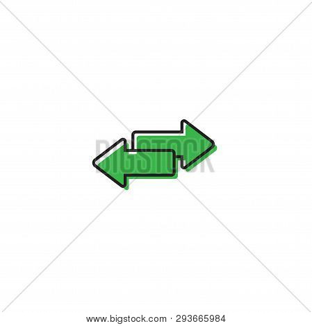 Two Arrows Or Transfer Arrows. Linear Style Sign For Mobile Concept And Web Design. Left Right Arrow
