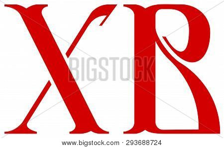 Xb Is Russian Orthodox Easter Symbol Christ Resurrected. Calligraphy Cyrillic Lettering Font Type
