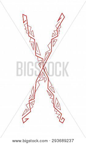 Fleece Gebo. Ancient Scandinavian Runes. Runes Senior Futarka. Magic, Ceremonies, Religious Symbols.
