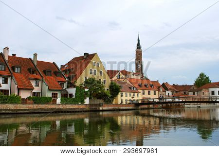 Landshut, Bavaria, Germany - June 04, 2014: The View Of The Historical Center Of Landshut