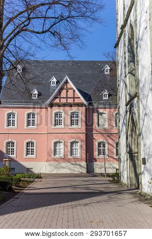 Pink Building In The Historic Center Of Lippstadt, Germany