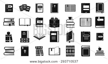 Books Icon Set. Simple Set Of Books Icons For Web Design Isolated On White Background