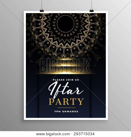 Iftar Ramadan Party Invitation With Mandala Decoration