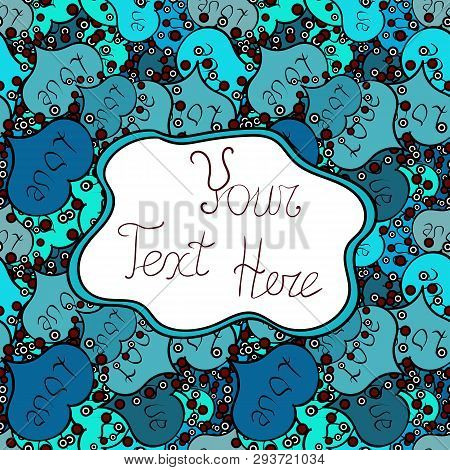 Blue, White And Black On Colors. Vector. Seamless Abstract Retro Background Design. Tender Fabric Pa