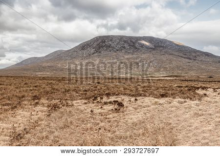 Conemara Bogs With Mountains In Background