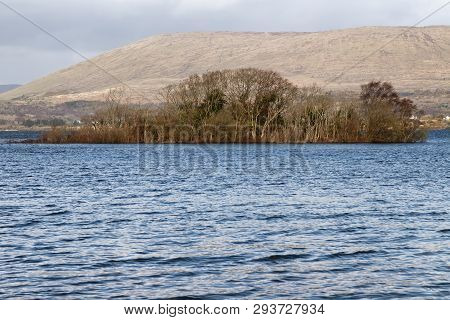 Mountain, Island, Lake And Vegetation At Western Way Trail In Lough Corrib