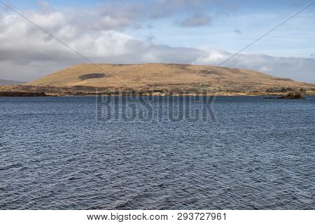 Mountain, Lake And Vegetation At Western Way Trail In Lough Corrib