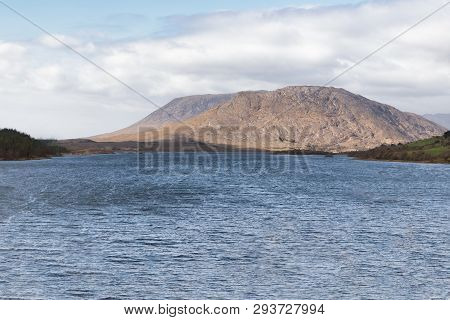 Mountain, Lake And Vegetation At Western Way Trail In Lough Corrib