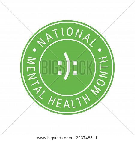 Mental Health Awareness Month Concept. Round Design In Flat Style, Vector