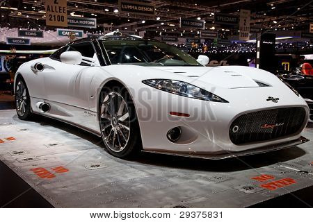 GENEVA - MARCH 8: The Spyker C8 on display at the 81st International Motor Show Palexpo-Geneva on March 8; 2011  in Geneva, Switzerland.