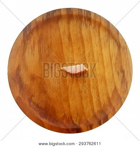 Last Slice Of Tasty Bakon On Wooden Plate.isolated