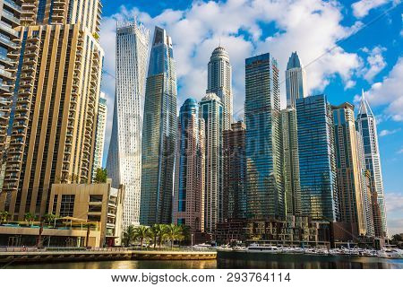 Modern Residential Architecture Of Dubai Marina, Uae