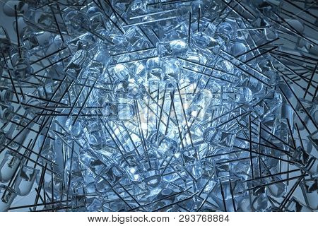 About 200 New Light-emitting Diodes Lie On Top Of Each Other On A Heap.