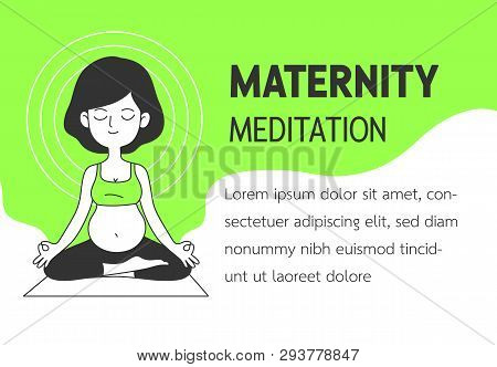 Maternity Meditation Simple And Clean Doodle Vector Illustration