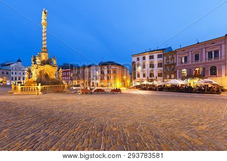 Olomouc, Czech Republic - June 4, 2016: One Of The Main Squares In The Old Town Of Olomouc, Czech Re