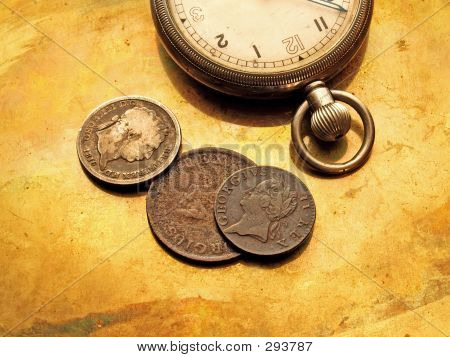 Watch und alten Münzen