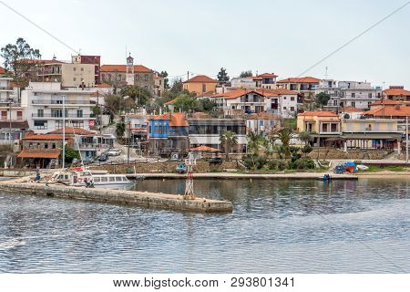Ammouliani, Greece - April 3, 2015: Panorama To Ammouliani Island, Athos, Chalkidiki, Central Macedo