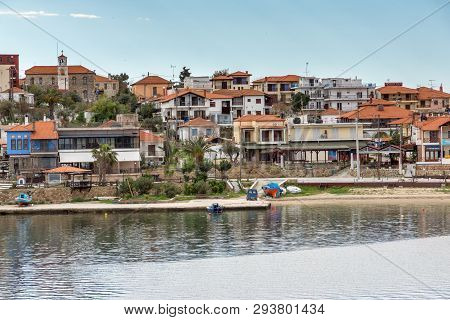 Ammouliani, Greece - April 3, 2015: Panorama To Ammouliani Island, Athos, Chalkidiki, Central Macedo