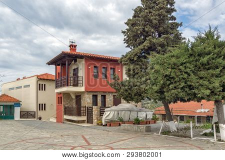 Ammouliani, Greece - April 3, 2015: Town At Ammouliani Island, Athos, Chalkidiki, Central Macedonia,