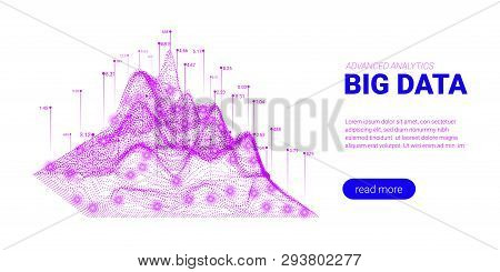 Big Data Visualization. Abstract Technology Background With Glow And Movement Effect. Landing Page F