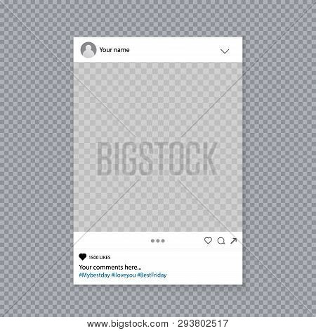 Creative Vector Illustration Of Social Media Photo Prop Frame Isolated On Background. Art Design Moc