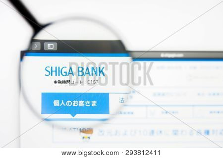 Los Angeles, California, Usa - 5 April 2019: Illustrative Editorial Of Shiga Bank Website Homepage. 
