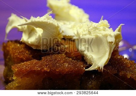 Crumpets In Thick Syrup Turkish Dessert Ekmek Kadayifi
