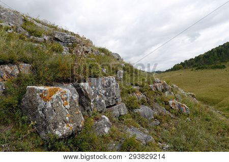 Mountain Landscape In The Vicinity Of The Village Of Generalka Altai Territory. Western Siberia. Rus