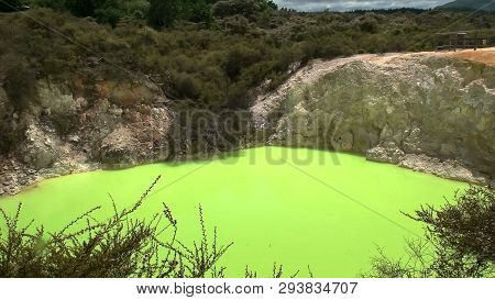 A Shot Of Devils Bath Pool At Rotorua In Nz