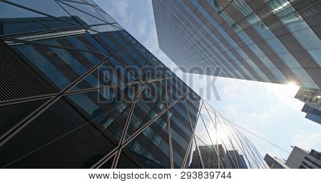 Central, Hong Kong, 31 March 2019: low angle of business tower