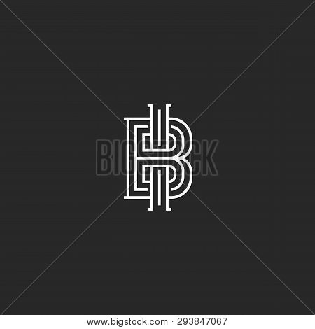 Two Letters Abbreviation Bi Or Ib Logo Monogram, Intersection Letters B And I Business Or Wedding Ca