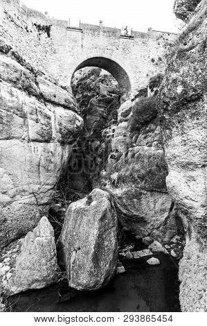 Black And Whiote Smalles Bridge In Roinda Spain
