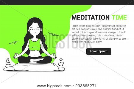 Maternity Yoga Meditation, Simple And Clean Line Doodle Vector Illustration