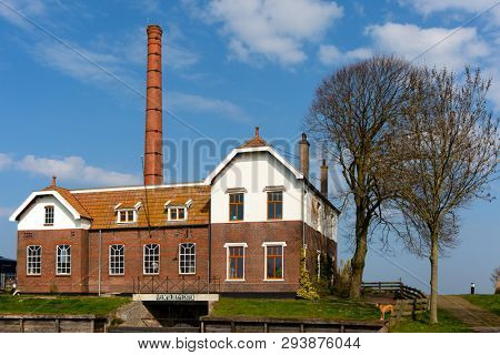Traditional steam pumping station in Echten, Friesland, the Netherlands