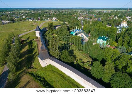 Above The Holy Dormition Pskovo-pechersky Monastery On A Sunny June Day (aerial Photography). Pechor