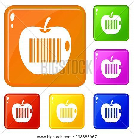 Code To Represent Product Identification Icons Set Collection Vector 6 Color Isolated On White Backg