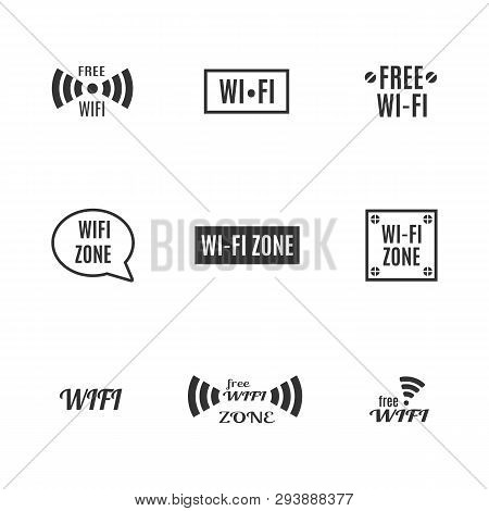 Set Of Various Wireless Icons Isolated On A White Background. Flat Style, Vector Illustration.