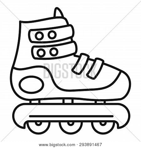 Protected Inline Skates Icon. Outline Protected Inline Skates Vector Icon For Web Design Isolated On