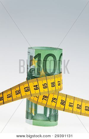 an icon image austerity package with a tape measure and bill Ã¢?Â¬